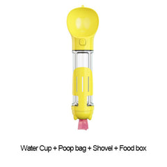 Portable Cat Dog Water Bottle Food Feeder Drinker Poop Dispenser 4 In 1 Leak-proof Multifunctional Dog Water Bottle