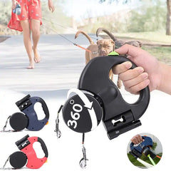 360 Degree Reflective Strap Dog Leash with Touch Light & Poop Bag