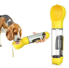 Portable Cat Dog Water Bottle Food Feeder Drinker Poop Dispenser 4 In 1 Leak-proof Multifunctional Dog Water Bottle