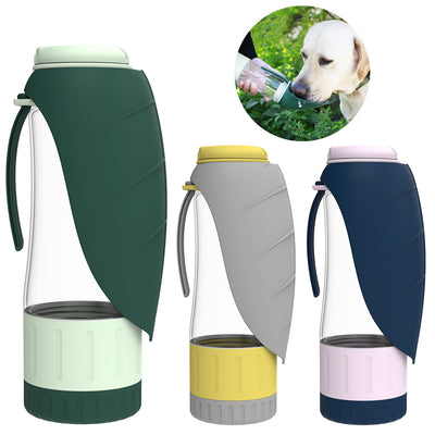 2 In 1 Multifunction Pet Water Bottle Silicone Foldable Portable Puppy Food Bowl Drinking Dispenser Travel Labrador Supplies Pet Products