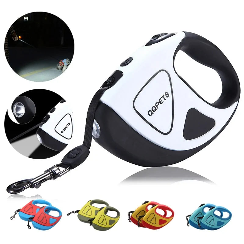 LED Touch Light Pet Automatic Retractable Leash with Night Safety